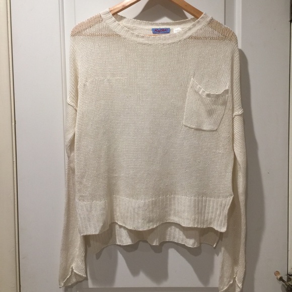 Acrobat Brand White Knit Crew Pullover Sweater S - Picture 1 of 8